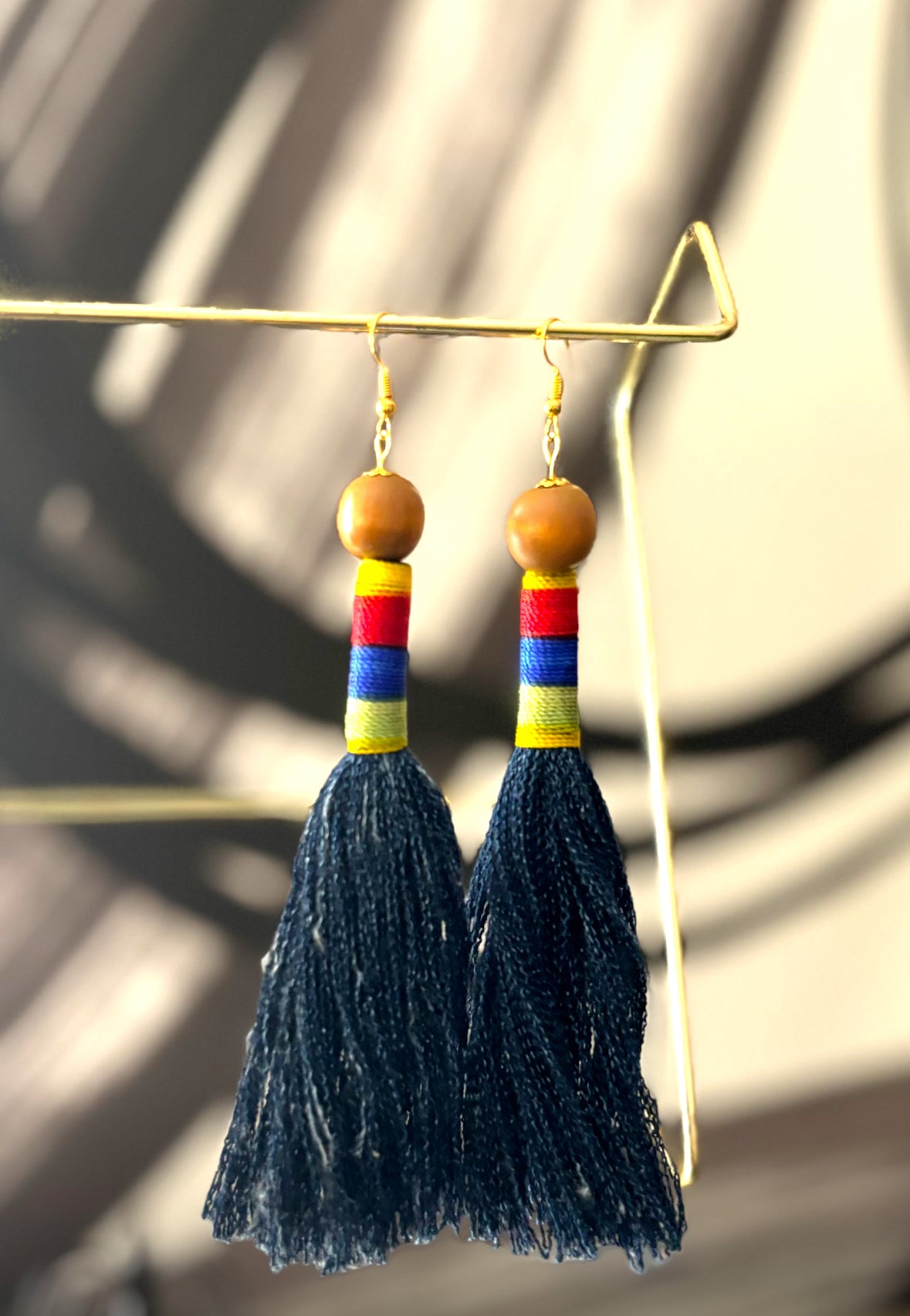Denim Fringe Earrings