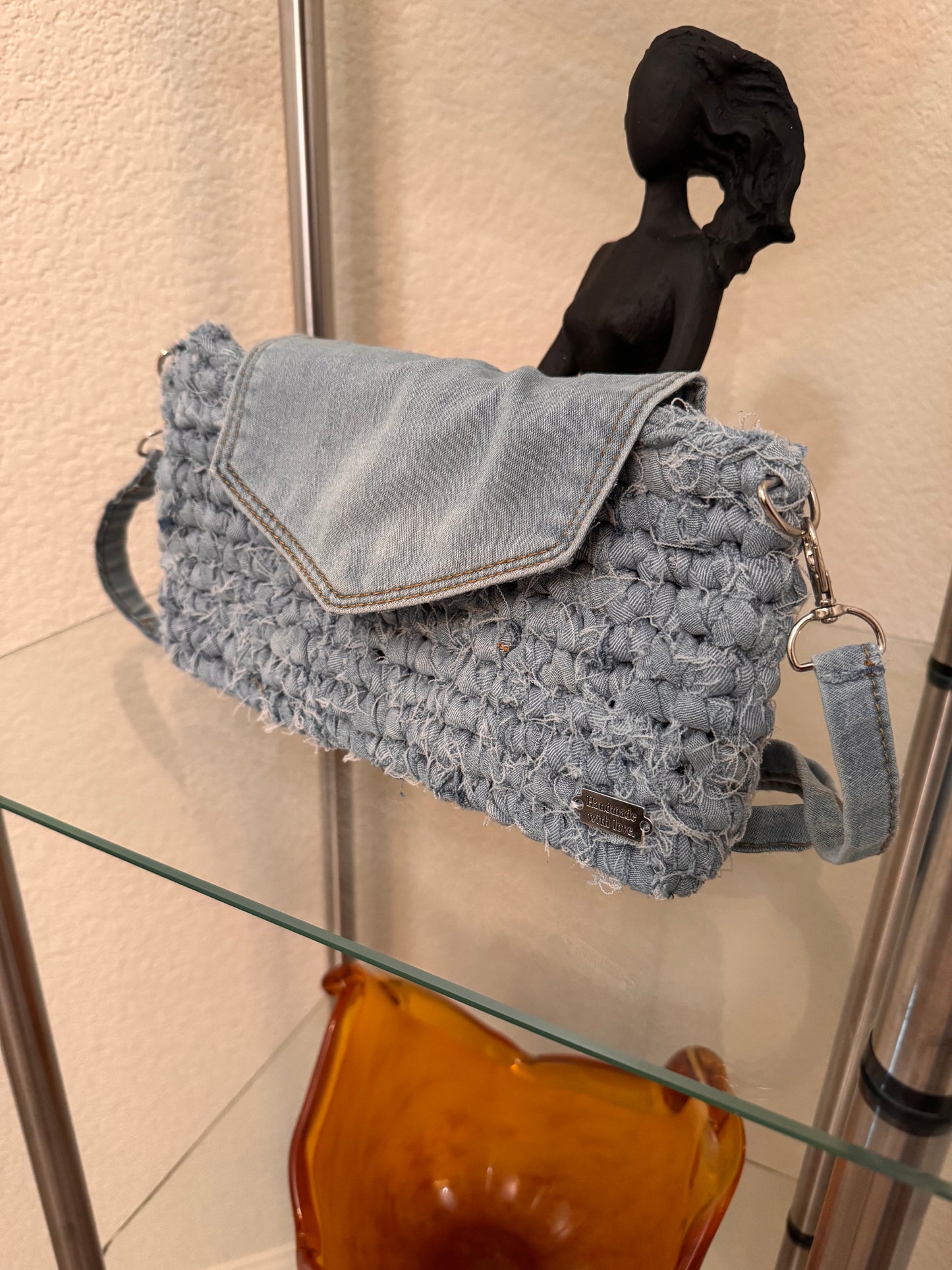Crochet Denim Purse