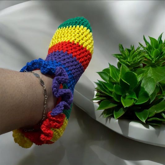 Crochet Rainbow Footies