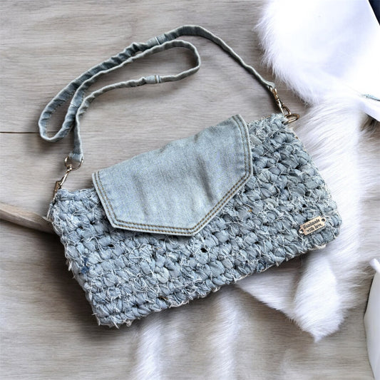 Crochet Denim Purse