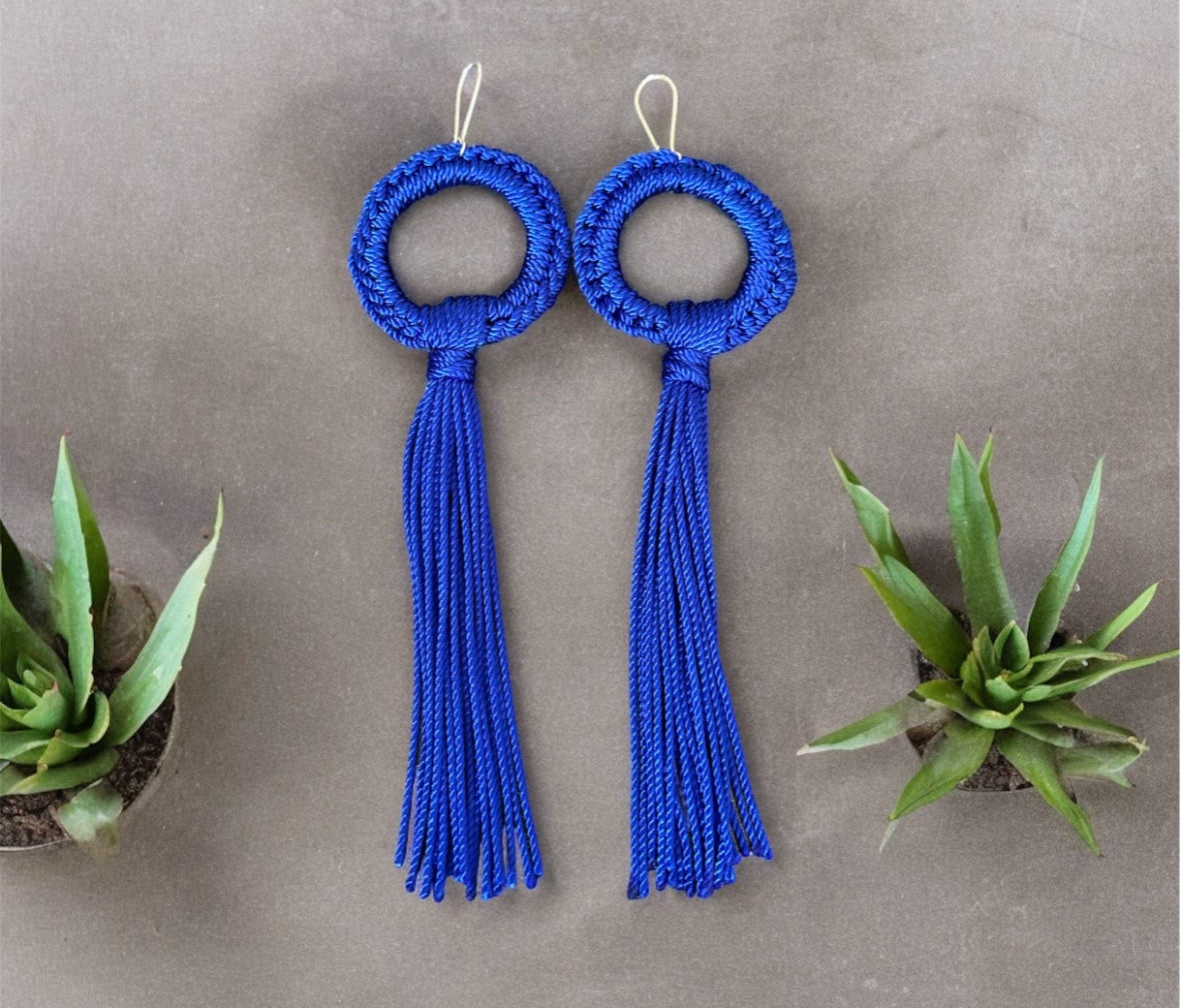 Nylon Fringe Earrings