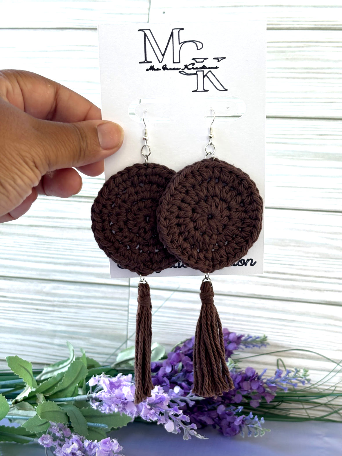 Circle Fringe Crochet Earrings