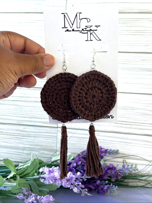 Circle Fringe Crochet Earrings